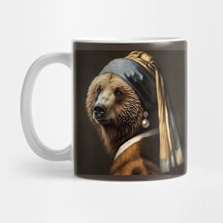 Wildlife Conservation - Pearl Earring Grizzy Bear Meme Mug